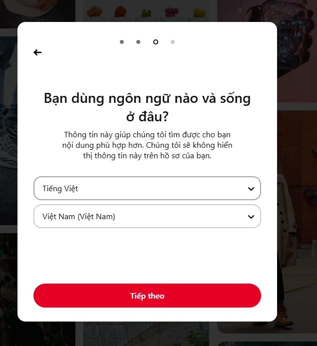 Chọn nơi sinh và ngôn ngữ
