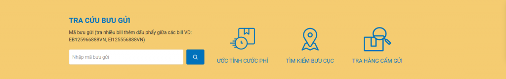 Tra cứu bưu gửi trên website