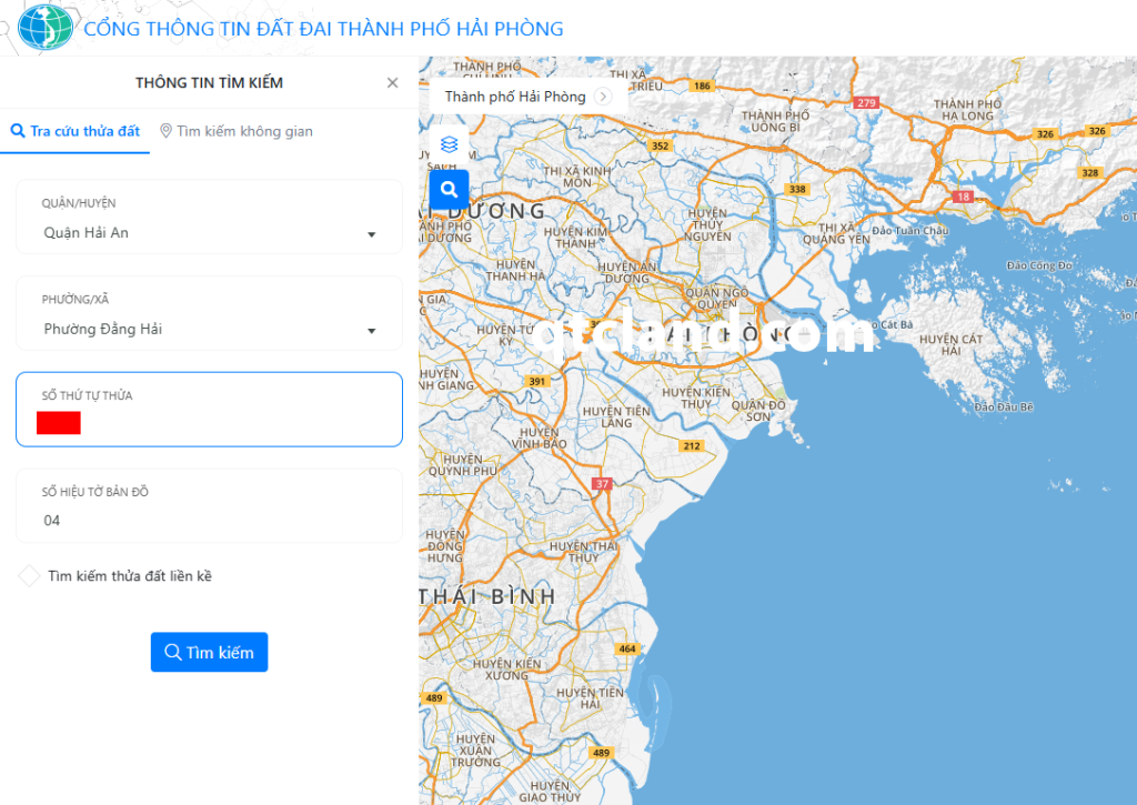 Nhập thông tin tra cứu thửa đất